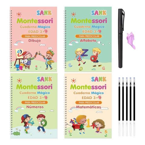 Genérico - Pack 8 Cuadernos Magicos Aprendizajes Caligrafia Niños Lau