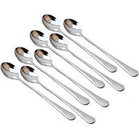 Xmhytop 8Pcs Acero Inoxidable Cuchara De Mango Largo Cuchara De Helado Cuchara De Mezcla Larga Cucharas De Té Helado (Plata)