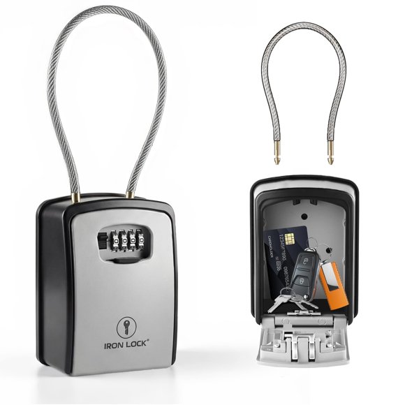 Caja de Llaves Iron Lock XXL Gris con Cable de 38 cm