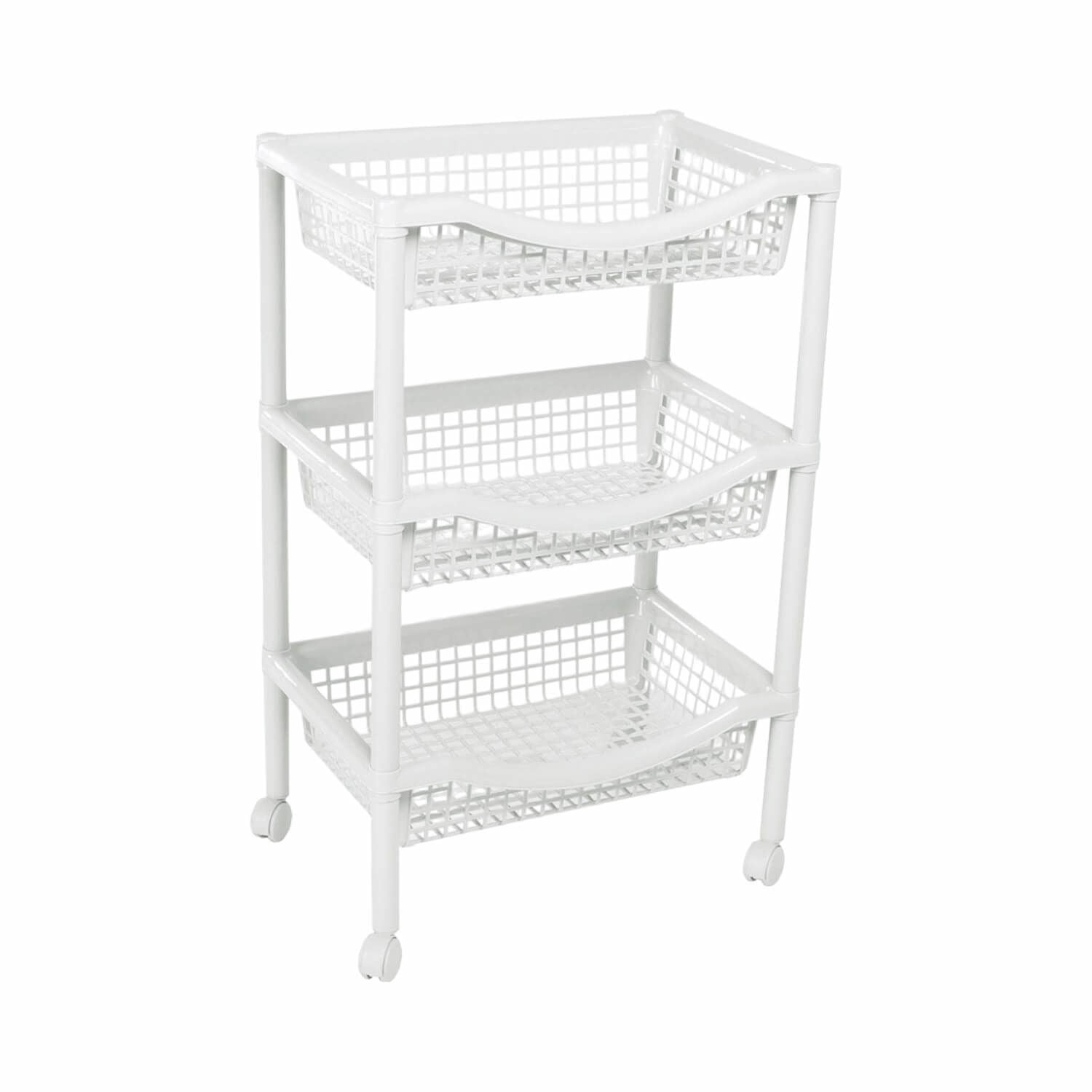 Canasta Movil Rectangular Rimax Ruedas No 1.2 Kg Blanco