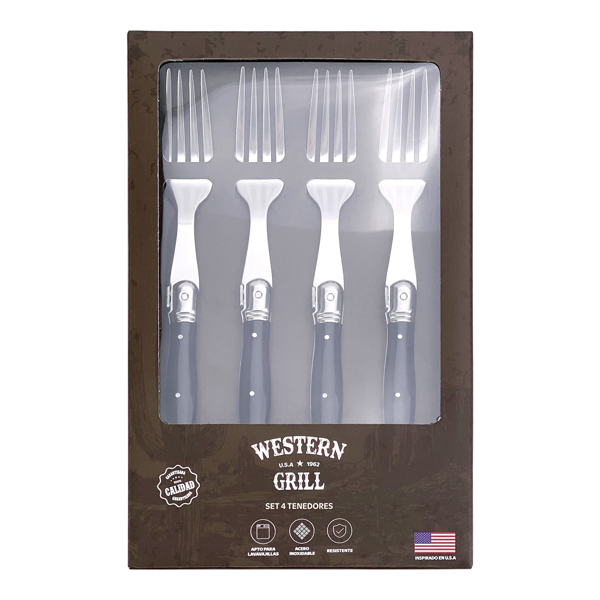 Set 4 tenedores Negro Metal