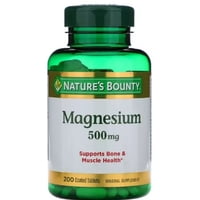 Suplemento Natures Bounty Magnesio 500 Mg 200 Tabletas