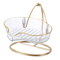 Bothyi - Bandeja De Jabón Con Drenaje Automático Caja De Jabón Jabonera Moderna Para Accesorios De Bañera Transparente