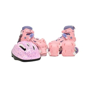 Genérico - Patines De Ruedas Iluminadas Para Niña Incluye Set De Seguridad Talla S 31 34