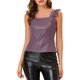 thumbnail image 1 of INSPIRE CHIC Top de Fiesta para Mujer con Ribete de Encaje, Sin Mangas, de Cuero Sintético PU, Talla S, Color Púrpura, 1 of 5