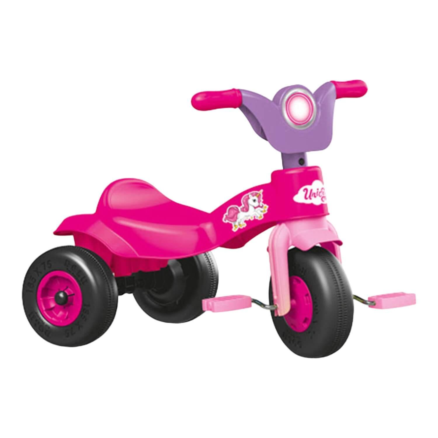 Triciclo A Pedales Unicornio Rosado 60x42x49 Cms Dolu Rosa Tamano Unico