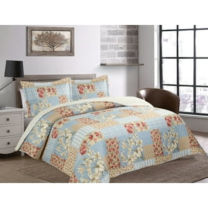Chantilly - Quilt Patchwork Sherpa 2.0P Azul Flora
