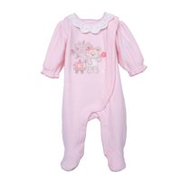 Pillin - Osito Plush Recién Nacido Niña Broches Delanteros Rosado