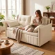 thumbnail image 5 of Sofa Cama 140cm Tela Tecnica Base Fierro Con Almacenamiento Beige Liso, 5 of 8