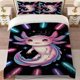 thumbnail image 1 of Axolotl Cartoon Theme Print Three-Piece Bedding Set Soft Duvet Cover And Two Pillowcases, 1 of 5