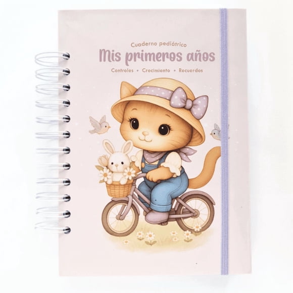 Cuaderno Pediátrico Nafiba - Gatita y flores