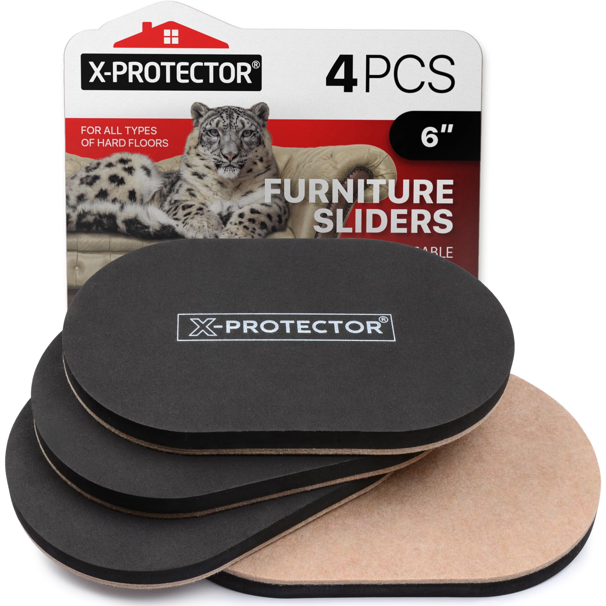 Furniture Sliders X-protector De Fieltro Para Pisos De Madera, 4 Unidades