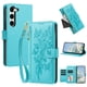 thumbnail image 1 of Funda Billetera Floral en Relieve samsung galaxy S23 con Tarjetero y Cremallera Verde, 1 of 6