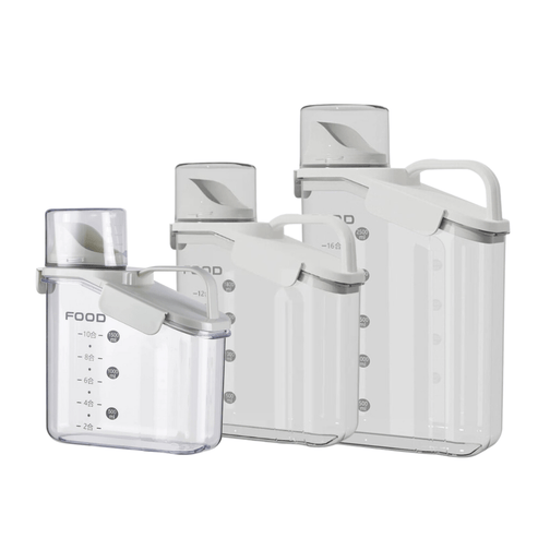 Estilodomus - Set 3 Contenedores Herméticos Con Dosificador Frasco Plastico - Blanco