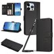 thumbnail image 1 of Funda Cartera Trébol para iPhone 13 Pro con Ranuras Tarjetas y Carga Inalámbrica Negro, 1 of 6