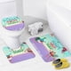 thumbnail image 4 of Lale Ki Lolu-theme 4-Piece Shower Curtain Set with Rugs, Waterproof Bathroom Decor Set Includes Bath Mat, U-Shaped Rug, Toilet Lid Cover and Curtain with Hooks, 4 of 6