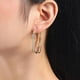 thumbnail image 2 of Elegant Three-Layer C-Shape Hoop Earrings with Shiny Rhinestones and Copper Inlay - Stylish and Durable Ear Jewelry, 2 of 4