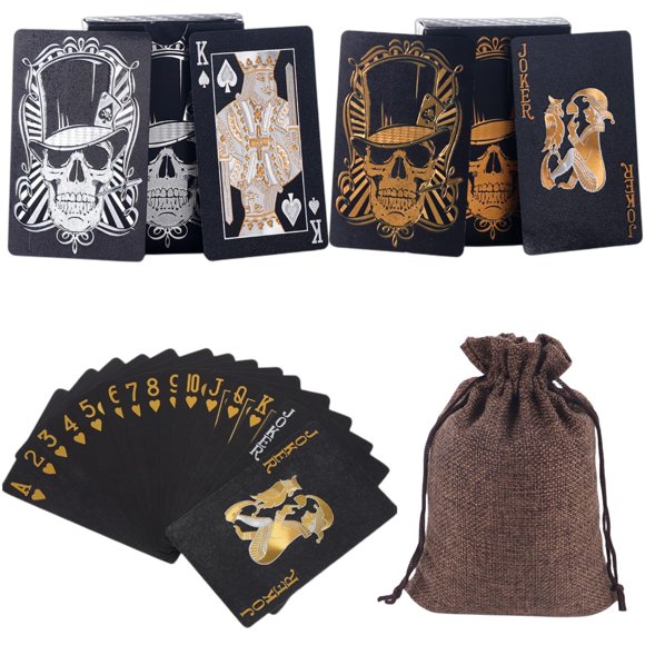 Cartas de juego yaocoral pack de 2 unidades impermeables con lámina dorada