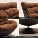 thumbnail image 4 of Sillón Leo Giratorio Tela Y Ecocuero Base Pedestal Metálica Marrón Liso, 4 of 8