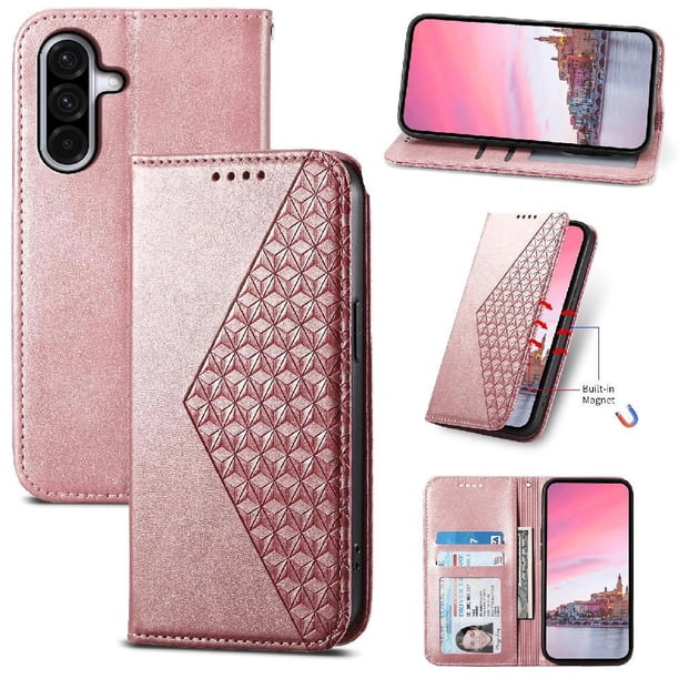Funda Flip FOXDOCK para Samsung Galaxy A26 , Estilo Billetera con Diseño Rombo, Correa de Mano y Soporte, Uso Diario