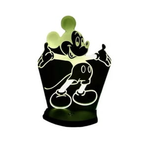 Lelumania - Lampara Ilusion 3D Mickey Mouse De 7 Colores, Base Touch