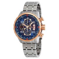 Reloj Invicta Hombres Aviador Azul Dial Pulsera De Acero Inoxidable Reloj Cronógrafo