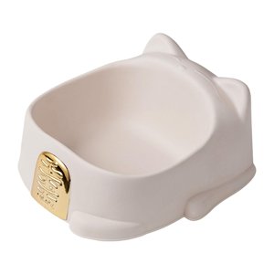 Ioensy - Cuenco Para Gatos Con Alfombrilla Antideslizante, Alimentación Ancha, Fácil De Limpiar Para Gatos, Perros Pequeños, Color Blanco