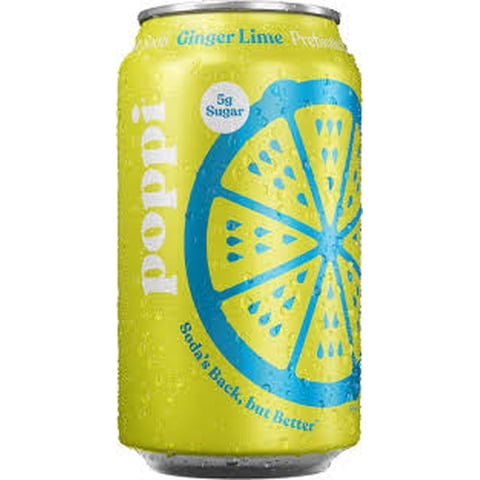 Bebida Prebiotic Ginger Lime Lata Poppi 355 Ml