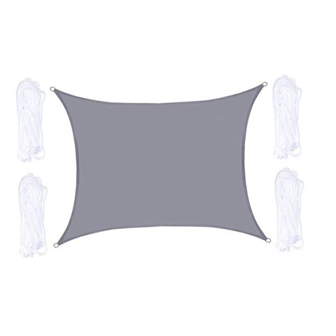 Ioensy - Toldo Vela De Sombra Rectangular Ligero Para Piscina, Exterior, Senderismo, Color Gris