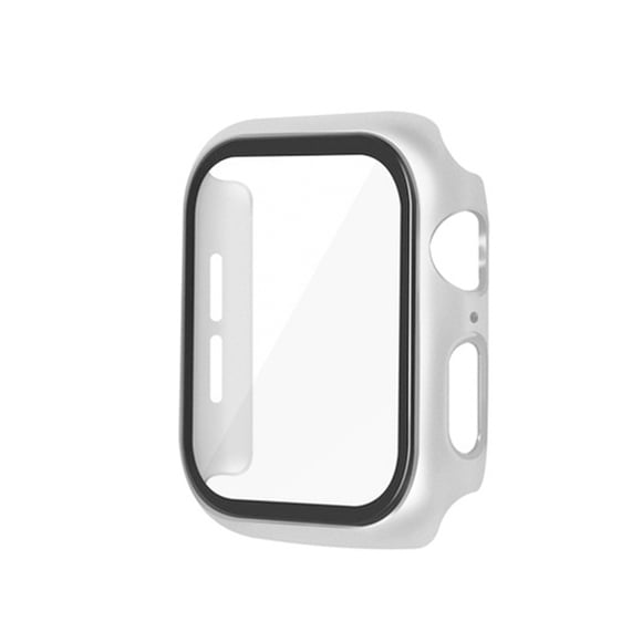 Protector Carcasa Glass para Apple Watch 45mm Plata