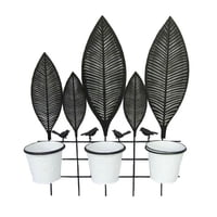 Bric - Macetero Hojas Blanco Y Negro