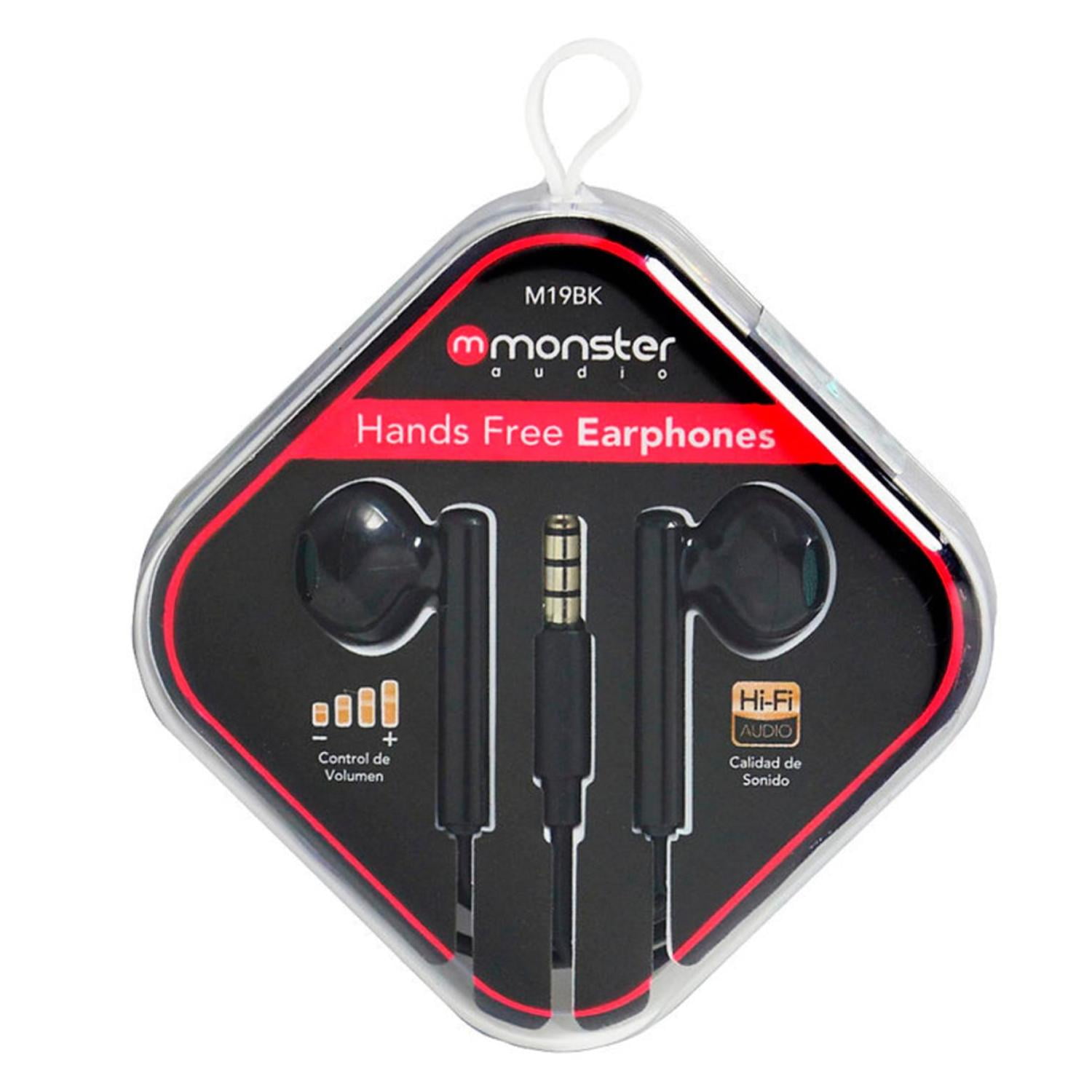 Monster - Audifonos Alambricos Manos Libres Jack 3.5mm Negro M19