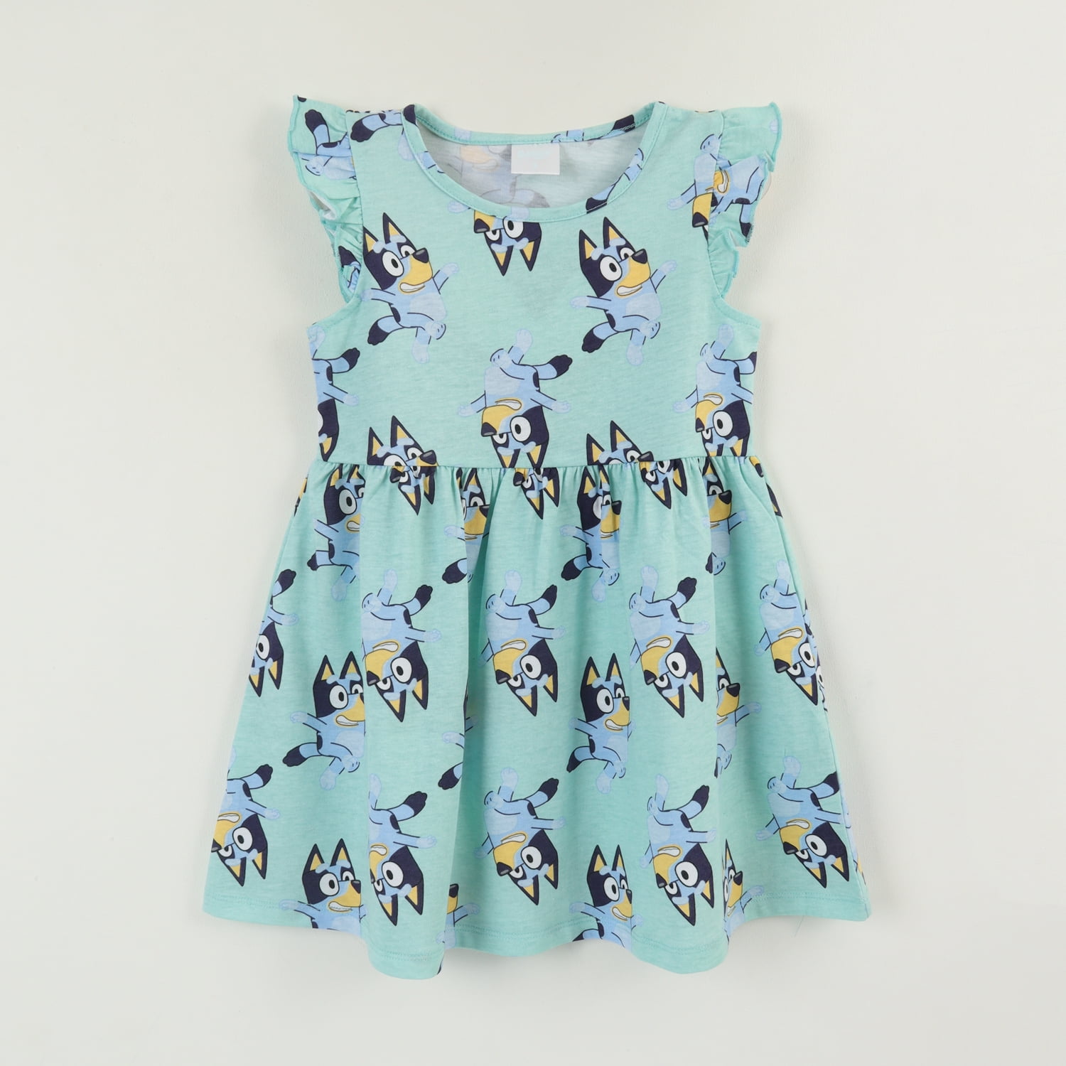 Vestido Sin Manga Y Collet Niña Celeste Print Caras Bluey