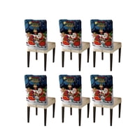 Teng Fei - Pack 6 Fundas De Respaldo De Sillas Diseño Navidad Tf23