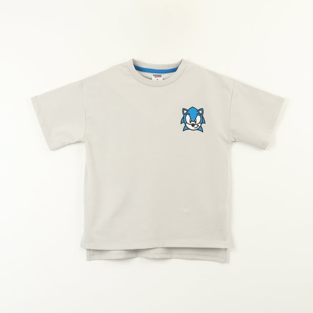 Polera Manga Corta Niño Oversize Espalda Gris Sonic