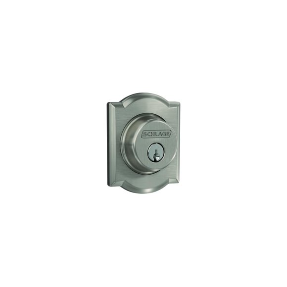 Cerradura Deadbolt Lock Schlage Camelot de níquel satinado monocilíndrico