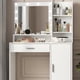 thumbnail image 3 of Vanity Desk with Mirror & Light, Large Drawer Three Level Storage Dresser, 3 Lighting Modes Adjustable Brightness, Bedroom Dressing Table(white), 3 of 3