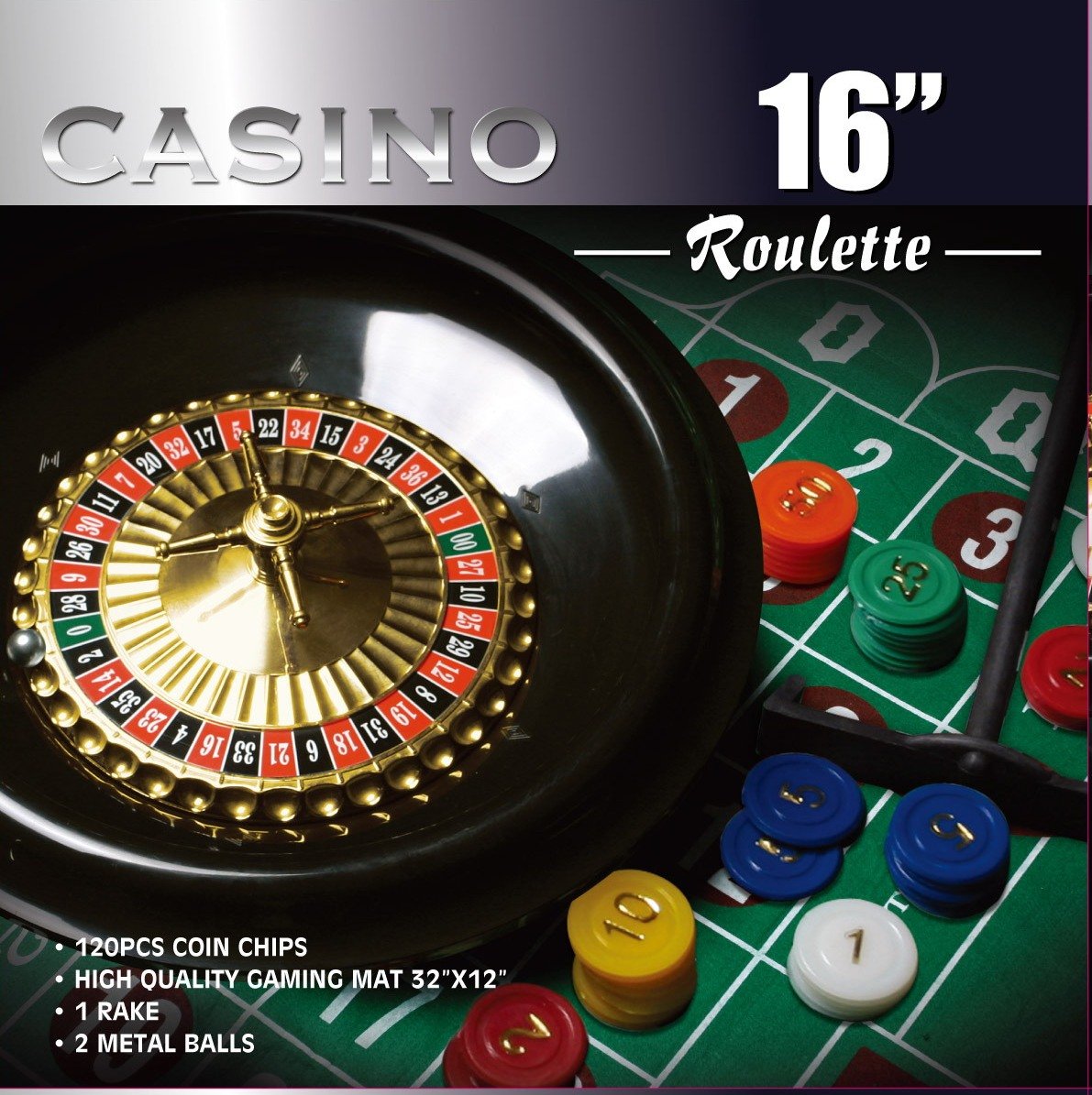 Juego De Ruleta Casino Da Vinci De 16 Pulgadas Con 120 Fichas
