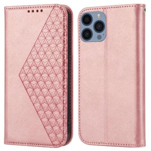 Funda Flip Foxdock Para Iphone 12 Mini , Estilo Billetera Con Diseño Rombo, Correa De Mano Y Soporte, Uso Diario
