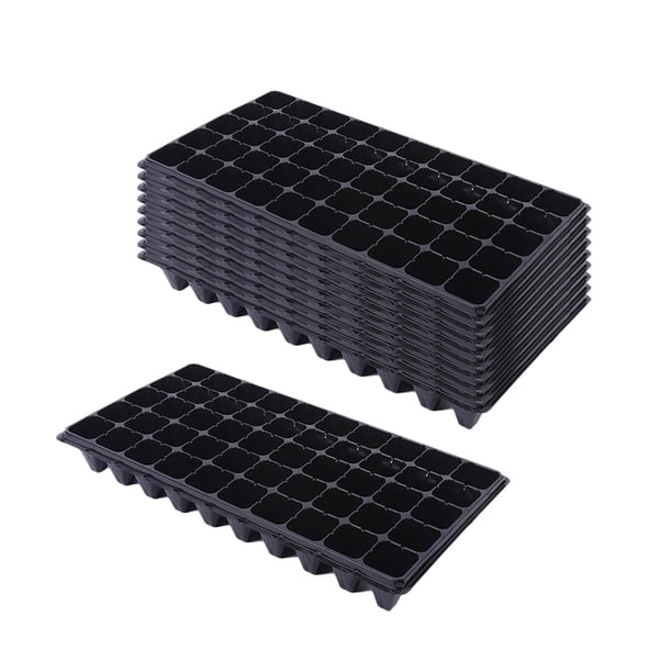 Paquete de 10 Bandejas Gruesas para Plántulas, Bandejas para Plantar Plántulas, Bandejas de Propagación con Agujeros, Bandejas para Inicio de Plántula 100 gramos