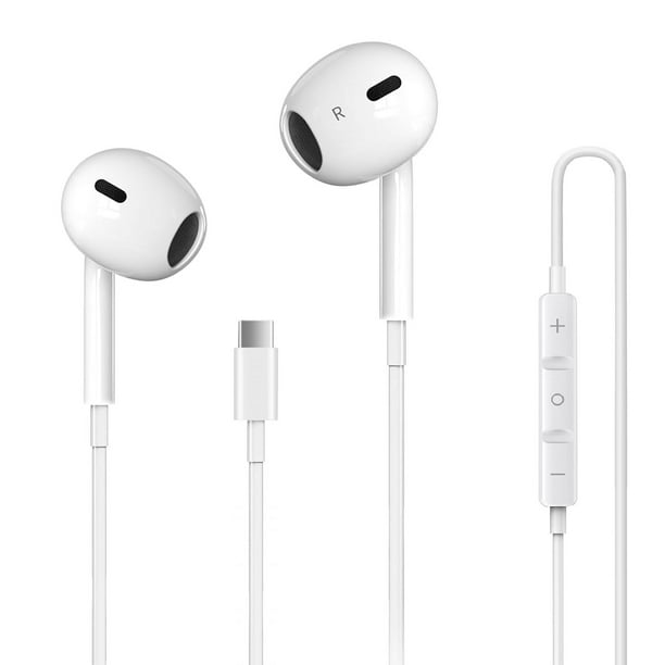 Auriculares USB C galawelly para iPhone 16 con cable con micrófono y control
