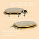thumbnail image 2 of Asiento de Inodoro Redondo de Madera BLOFDE Dorado Brillante con Bisagras de Zinc, 2 of 5