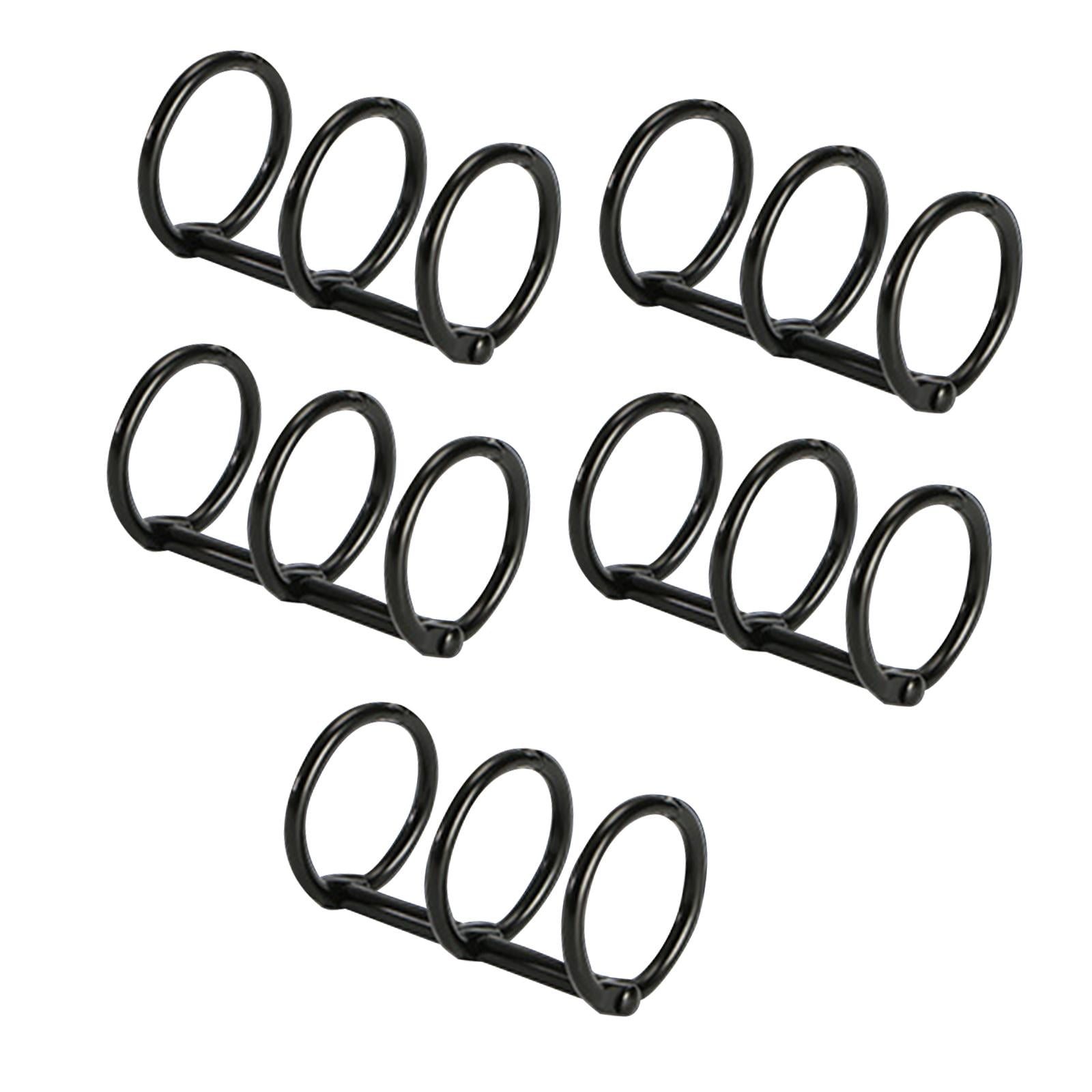 Ioensy - Carpetas De Hojas Sueltas De Metal De 5x 3 Anillas Para Encuadernación De Diario De Viaje Diy, Peines Negros De 20mm