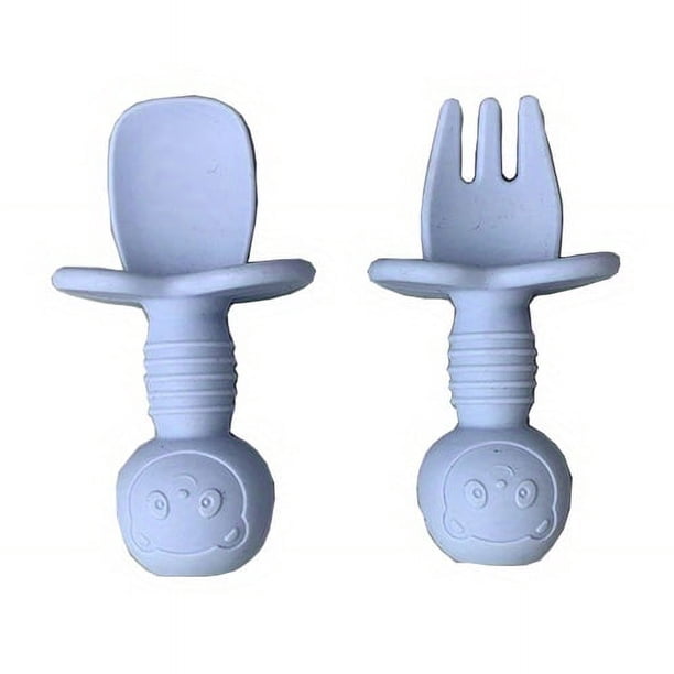 Baby Cartoon Bear Shape Silicone Spork, Baby Training Tableware, Complementary Food Grade Silicone Small Spork