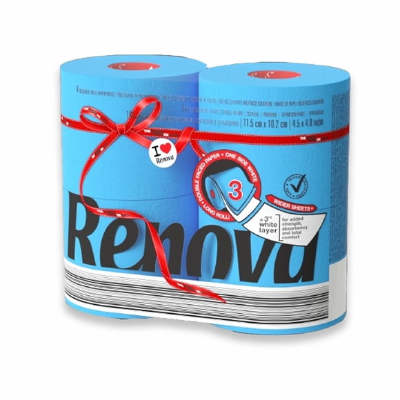 Papel Higiénico Renova de Colores 3 Capas Set de 4 Rollos