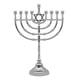thumbnail image 1 of Vela Menorah Ner Mitzvah plateada para Janucá de 23 cm de altura, 1 of 7