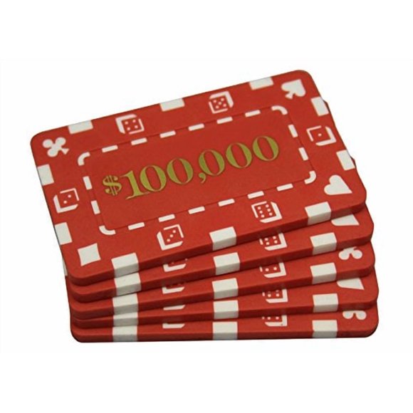 Placas de Póker MRC POKER 5 uds $100,000 Rojo Rectangular