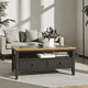 thumbnail image 2 of Mesa de Centro "Nordik View" Mesa de Living de Madera y Vidrio - Gris Grafito - 100x55x50 cm, 2 of 3