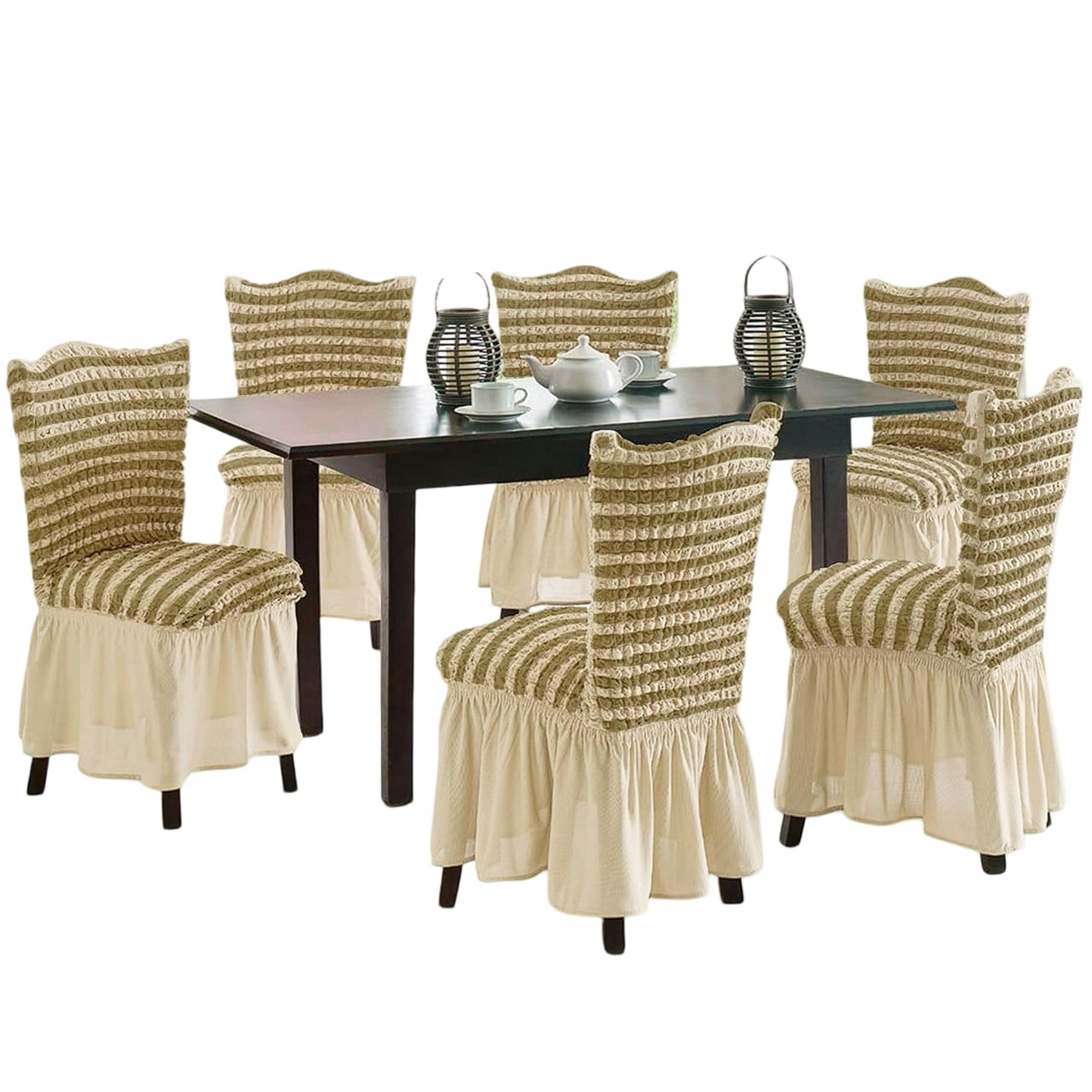 Genérico - Pack 6 Fundas Sillas Turcas Diseño Lineal L6