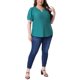 thumbnail image 5 of Agnes Orinda Blusas de Verano para Mujer de Talla Grande con Cuello en V y Mangas Cortas, Diseño Hueco, Talla 2X, Turquesa, 5 of 7